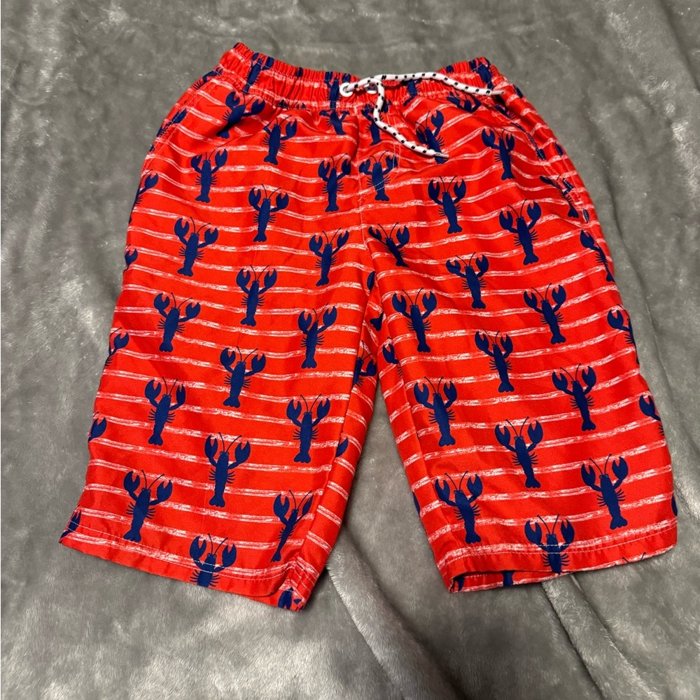 Red and Blue Casual Shorts with Elastic Waistband